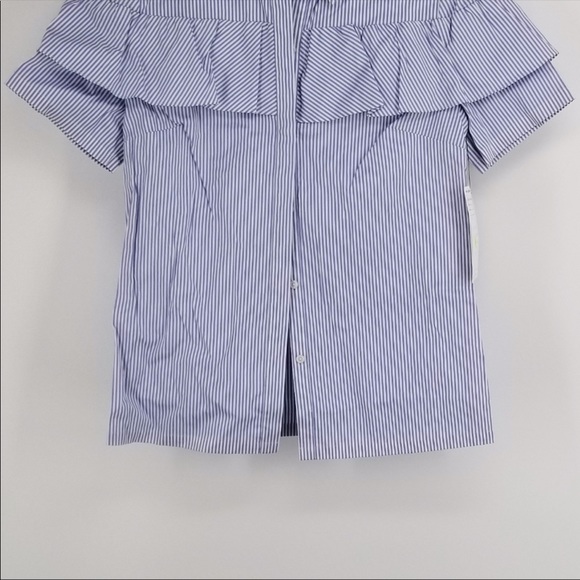 Halogen ruffle stripe poplin top - Picture 8 of 8